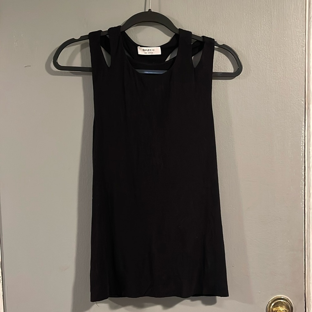 Bailey 44 Black Halter‎ Sheath Tank Top Size L
